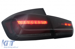 LED BAR Taillights suitable for BMW 3 Series F30 Pre LCI & LCI (2011-2019) Black Smoke with Dynamic Sequential Turning Light-image-6088381