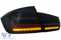 LED BAR Taillights suitable for BMW 3 Series F30 Pre LCI & LCI (2011-2019) Black Smoke with Dynamic Sequential Turning Light-image-6088386