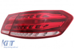 LED BAR Taillights suitable for Mercedes E-Class W212 Facelift (2013-2016) Dynamic Sequential Turning Light Red Clear-image-6090853