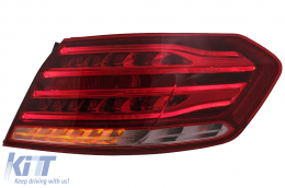 LED BAR Taillights suitable for Mercedes E-Class W212 Facelift (2013-2016) Dynamic Sequential Turning Light Red Clear-image-6090855