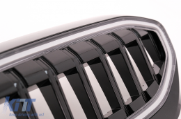 LED Central Kidney Grilles suitable for BMW 3 Series G20 Sedan G21 Touring (2019-2022) Piano Black-image-6106893