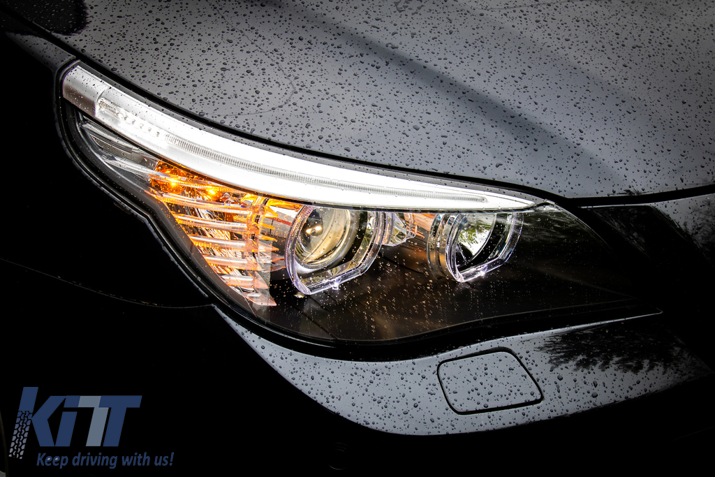LED Dayline Angel Eyes Headlights suitable for BMW 5 Series E60