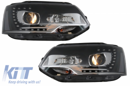 LED Dayline Headlights suitable for VW Transporter T5 (2010-2015) Xenon Look-image-6034236