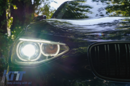 LED DRL Фарове Angel Eye подходящи за BMW 1 Series F20 F21 (2011-2014) Черен-image-6093956