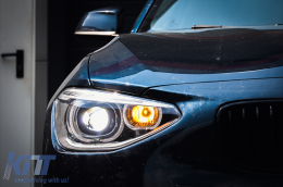 LED DRL Фарове Angel Eye подходящи за BMW 1 Series F20 F21 (2011-2014) Черен-image-6095861