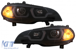 LED DRL Angel Eyes fényszórók BMW X5 E70 (2007-2013) fekete-image-6101903