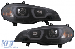 LED DRL Angel Eyes fényszórók BMW X5 E70 (2007-2013) fekete-image-6101906