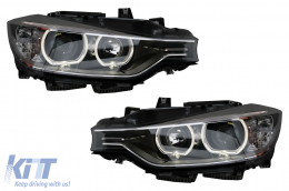 LED DRL Angel Eyes Headlights with Projector suitable for BMW 3 Series F30 F31 (2011-2015)-image-6038574