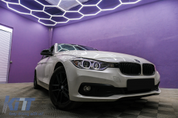 LED DRL Angel Eyes Headlights with Projector suitable for BMW 3 Series F30 F31 (2011-2015)-image-6089123