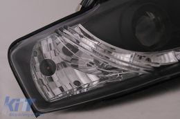 LED DRL Фарове подходящи за Audi A4 Cabriolet B6 8H7 8HE (2002-2006) Черен-image-6099106