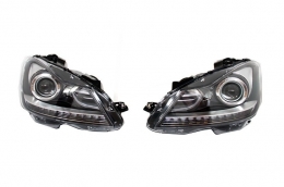 LED DRL Bi-Xenon Headlights suitable for Mercedes C-Class W204 Facelift (2011-2014)-image-6016558