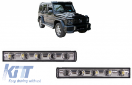 LED DRL Chrome Daytime Running Lights suitable for Mercedes G-Class W463 (1989-up) G65 Design-image-6046786