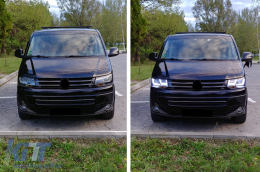 LED DRL Első lámpák VW Transporter T5 Multivan Facelift (2010-2015) U Tube Xenon kinézet-image-6083071