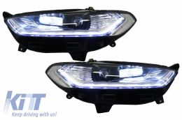 LED DRL Első lámpák Xenon Look Ford Mondeo MK5 (2013-2016) dinamikus folyású sorozatos kanyarodó lámpa króm-image-6029831