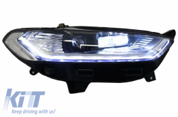 LED DRL Első lámpák Xenon Look Ford Mondeo MK5 (2013-2016) dinamikus folyású sorozatos kanyarodó lámpa króm-image-6029832