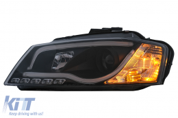 LED DRL Fari per Audi A3 8P Facelift Hatchback Sportback 2008-2012 Nero-image-6100091