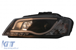 LED DRL Fari per Audi A3 8P Facelift Hatchback Sportback 2008-2012 Nero-image-6100094