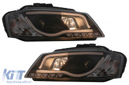 LED DRL Fari per Audi A3 8P Facelift Hatchback Sportback 2008-2012 Nero-image-6100095