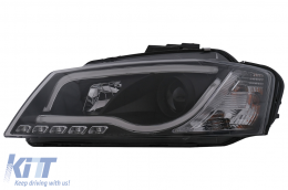 LED DRL Fari per Audi A3 8P Facelift Hatchback Sportback 2008-2012 Nero-image-6100097