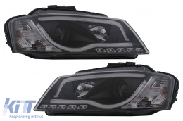 LED DRL Fari per Audi A3 8P Facelift Hatchback Sportback 2008-2012 Nero-image-6100098