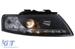 LED DRL Fari per Audi A4 Cabriolet B6 8H7 8HE 2002-2006 Nero-image-6099108