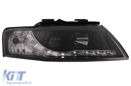 LED DRL Fari per Audi A4 Cabriolet B6 8H7 8HE 2002-2006 Nero-image-6099111