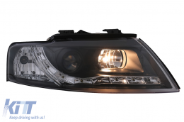 LED DRL Fari per Audi A4 Cabriolet B6 8H7 8HE 2002-2006 Nero-image-6099114