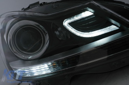 LED DRL Fari per Mercedes C W204 S204 Facelift 2011-2014 Nero Luce Svolta Dinamica-image-6100213