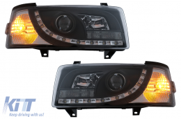 LED DRL fényszórók VW Transporter T4 (1990-2003) Fekete-image-6089217