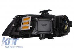 LED DRL Headlights suitable for Audi A4 B8 8K (04.2008-2011) with Daytime Running Lights Black-image-6015011