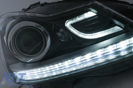 LED DRL Headlights suitable for Mercedes C-Class W204 S204 (2011-2014) with Dynamic Sequential Turning Light-image-6100216