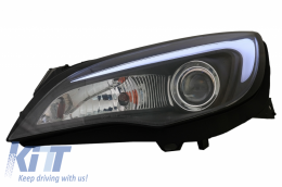 LED DRL Headlights suitable for Opel Astra J (2010-2015) TUBE LIGHT BLACK-image-6060649