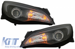 LED DRL Headlights suitable for Opel Astra J (2010-2015) TUBE LIGHT BLACK-image-6060652