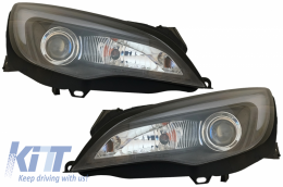 LED DRL Headlights suitable for Opel Astra J (2010-2015) TUBE LIGHT BLACK-image-6060655