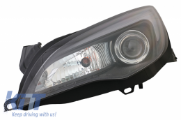 LED DRL Headlights suitable for Opel Astra J (2010-2015) TUBE LIGHT BLACK-image-6060656