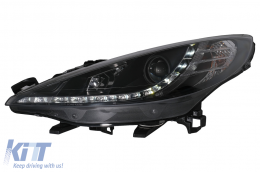 LED DRL Headlights suitable for Peugeot 207 (05.2006-06.2012) Black-image-6100125