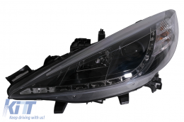 LED DRL Headlights suitable for Peugeot 207 (05.2006-06.2012) Black-image-6100132