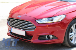 LED DRL Фарове Ксенон Look подходящи за Ford Mondeo MK5 (2013-2016) Преливащи Динамичен последователни Въртящи се светлини Хром-image-6032488