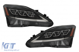 LED DRL Scheinwerfer Dynamisch Blinklicht für LEXUS IS XE20 06-13 Schwarze-image-6047677