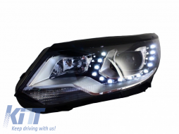 Фарове LED DRL подходящи за VW Tiguan MK I Facelift (2012-2015) OEM Ксенон Дизайн-image-5994642