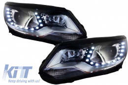 Фарове LED DRL подходящи за VW Tiguan MK I Facelift (2012-2015) OEM Ксенон Дизайн-image-5994648