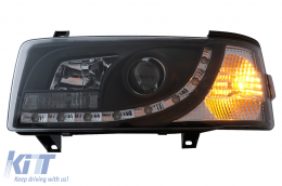 LED DRL Фарове подходящи за VW Transporter T4 (1990-2003) Черен-image-6089216