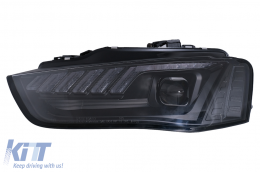 LED DRL Xenon fényszórók AUDI A4 B8.5 facelift (2012-2015) dinamikus irányjelző, fekete -image-6099986