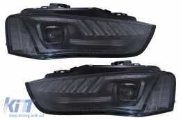 LED DRL Xenon fényszórók AUDI A4 B8.5 facelift (2012-2015) dinamikus irányjelző, fekete -image-6099987