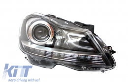 Предна Броня с LED DRL Фарове , подходящи за Mercedes C-Class W204 (2012-2014) C63 Facelift Bi-Xenon Дизайн-image-6060462