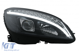 LED Első lámpa Mercedes C-osztály W204 S204 (2007-2010) modellekhez, fekete, dinamikus irányjelző-image-6078540