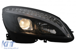 LED Első lámpa Mercedes C-osztály W204 S204 (2007-2010) modellekhez, fekete, dinamikus irányjelző-image-6078542