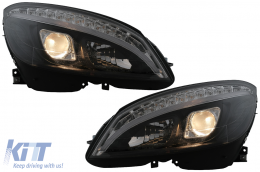 LED Első lámpa Mercedes C-osztály W204 S204 (2007-2010) modellekhez, fekete, dinamikus irányjelző-image-6078543