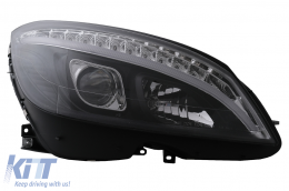 LED Első lámpa Mercedes C-osztály W204 S204 (2007-2010) modellekhez, fekete, dinamikus irányjelző-image-6078548