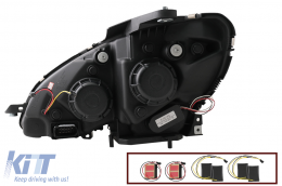 LED Első lámpa Mercedes C-osztály W204 S204 (2007-2010) modellekhez, fekete, dinamikus irányjelző-image-6078554